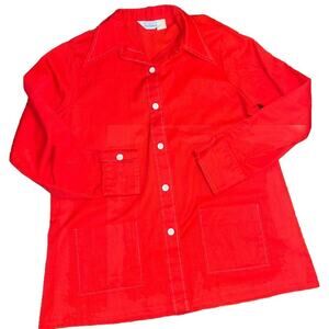 Vtg 70's Sears Fashions Women Dagger Collar Shirt Sized Like XL